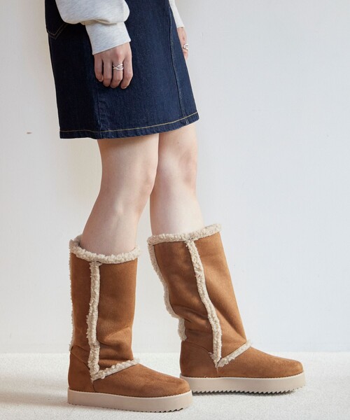 FREAK'S STORE(フリークスストア)の「ROVERETO/ロベレート 【マルチウェイ】厚底 エコムートン ブーツ /ショートブーツ/ ムートンロングブーツ(ブーツ・レディース・ブラック/キャメル・36/37/38)」の10枚目の写真