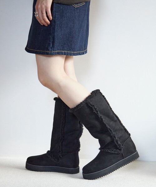 FREAK'S STORE(フリークスストア)の「ROVERETO/ロベレート 【マルチウェイ】厚底 エコムートン ブーツ /ショートブーツ/ ムートンロングブーツ(ブーツ・レディース・ブラック/キャメル・36/37/38)」の12枚目の写真
