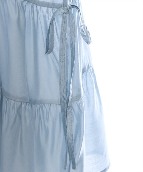 clear（クリア）の「ウエストリボンデザイン五分袖ティアードブラウス［オフィスカジュアル 着回し抜群 大人 ］≪再入荷≫（シャツ/ブラウス・レディース・ブルーグレー/オフホワイト/ブラック・F）」の17枚目の写真