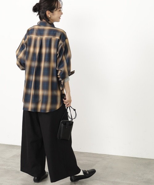 FOUND GOOD（ファウンドグッド）の「BIGチェックシャツ/LS（シャツ/ブラウス・レディース・ブルー系/グリーン/グレー系/ブラウン系・S/M/L）」の9枚目の写真