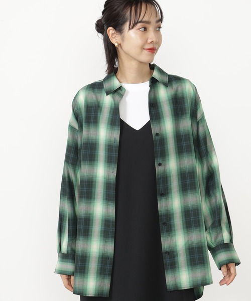 FOUND GOOD（ファウンドグッド）の「BIGチェックシャツ/LS（シャツ/ブラウス・レディース・ブルー系/グリーン/グレー系/ブラウン系・S/M/L）」の13枚目の写真