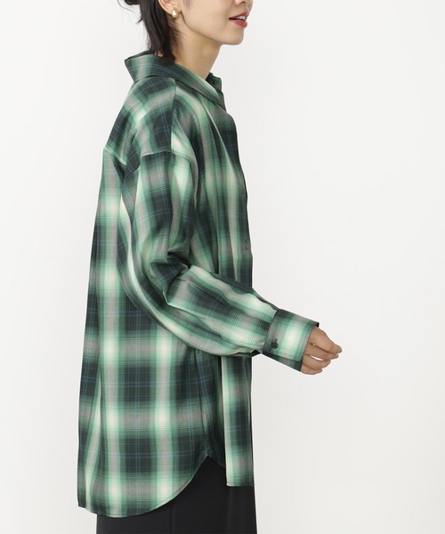 FOUND GOOD（ファウンドグッド）の「BIGチェックシャツ/LS（シャツ/ブラウス・レディース・ブルー系/グリーン/グレー系/ブラウン系・S/M/L）」の14枚目の写真