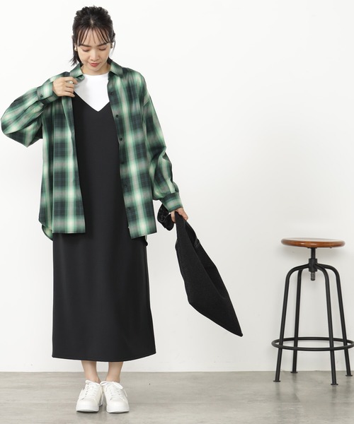 FOUND GOOD（ファウンドグッド）の「BIGチェックシャツ/LS（シャツ/ブラウス・レディース・ブルー系/グリーン/グレー系/ブラウン系・S/M/L）」の16枚目の写真