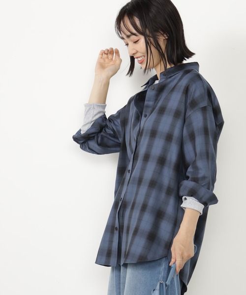 FOUND GOOD（ファウンドグッド）の「BIGチェックシャツ/LS（シャツ/ブラウス・レディース・ブルー系/グリーン/グレー系/ブラウン系・S/M/L）」の18枚目の写真