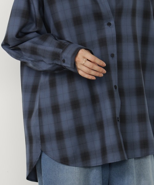 FOUND GOOD（ファウンドグッド）の「BIGチェックシャツ/LS（シャツ/ブラウス・レディース・ブルー系/グリーン/グレー系/ブラウン系・S/M/L）」の19枚目の写真