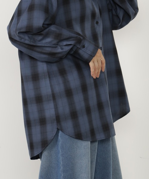 FOUND GOOD（ファウンドグッド）の「BIGチェックシャツ/LS（シャツ/ブラウス・レディース・ブルー系/グリーン/グレー系/ブラウン系・S/M/L）」の20枚目の写真