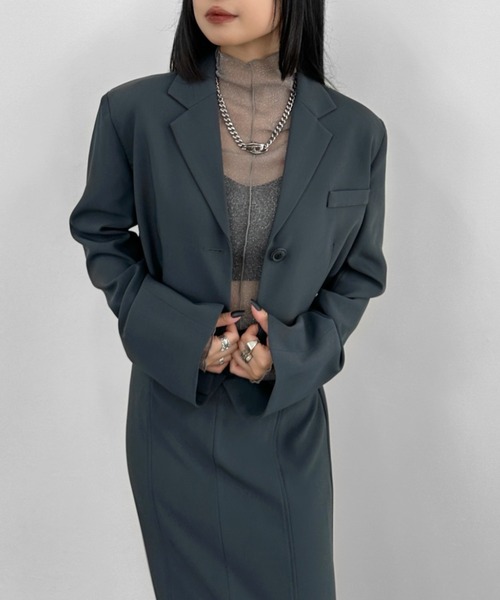 LVEU.（ラブユ.）の「【LVEU.】メロウデザインラメシアートップス / トップス カットソー シアー シースルー ハイネック メロー 長袖 ラメ レイヤード ブラック チャコール ZOZOTOWN限定（Tシャツ/カットソー・レディース・ブラック/チャコールグレー・FREE）」の13枚目の写真