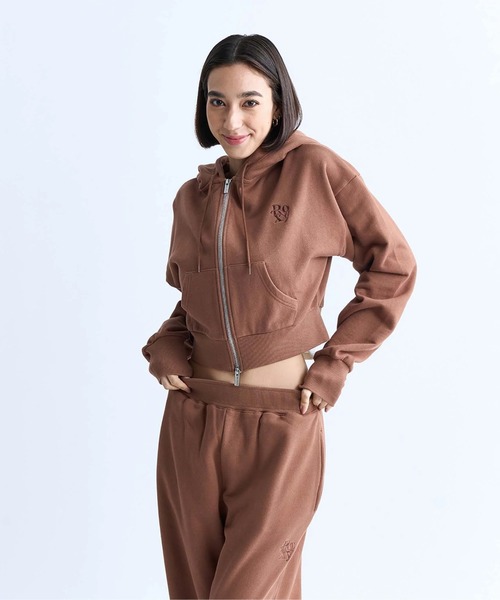 ROXY（ロキシー）の「BORN TO BE ROXY/ロキシーバックプリントジップアップパーカー・フーディー（パーカー・レディース・ブラック/ブラウン/グレー・MEDIUM/LARGE/SMALL）」の3枚目の写真