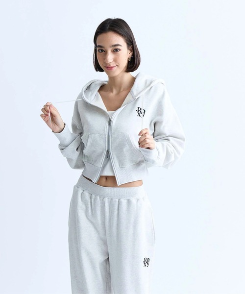 ROXY（ロキシー）の「BORN TO BE ROXY/ロキシーバックプリントジップアップパーカー・フーディー（パーカー・レディース・ブラック/ブラウン/グレー・MEDIUM/LARGE/SMALL）」の6枚目の写真