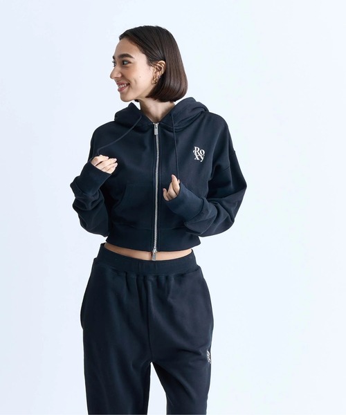 ROXY（ロキシー）の「BORN TO BE ROXY/ロキシーバックプリントジップアップパーカー・フーディー（パーカー・レディース・ブラック/ブラウン/グレー・MEDIUM/LARGE/SMALL）」の5枚目の写真