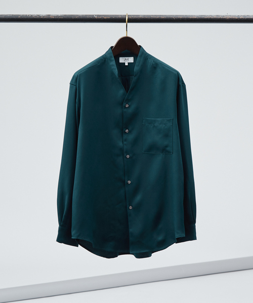 AH ABAHOUSE（エーエイチアバハウス）の「【AH ABAHOUSE】アムンゼン Vネック / キーネック 長袖シャツ（シャツ/ブラウス・メンズ・ホワイト/グレイッシュベージュ/ダークグリーン/ブラック・46/48）」の5枚目の写真