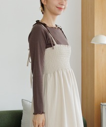 flower | ショルダーリボンロングスリーブ(Tシャツ/カットソー)