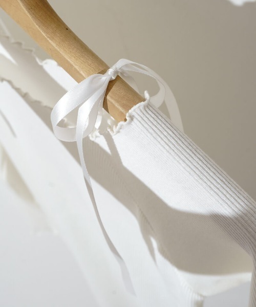 flower（フラワー）の「ショルダーリボンロングスリーブ（Tシャツ/カットソー・レディース・ホワイト/ブラウン・FREE）」の7枚目の写真