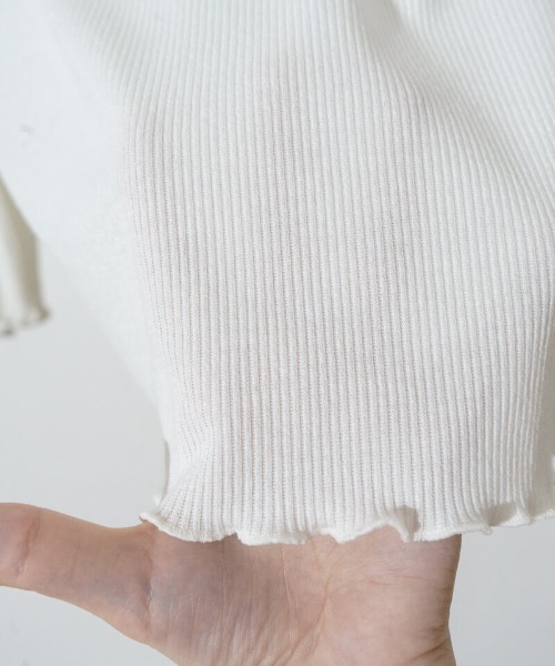 flower（フラワー）の「ショルダーリボンロングスリーブ（Tシャツ/カットソー・レディース・ホワイト/ブラウン・FREE）」の11枚目の写真