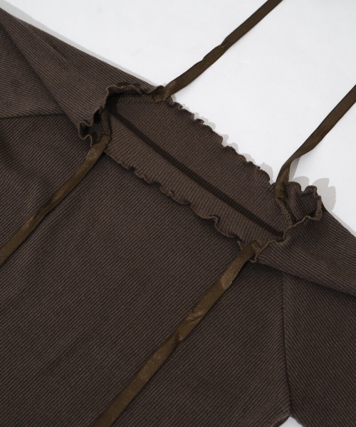 flower（フラワー）の「ショルダーリボンロングスリーブ（Tシャツ/カットソー・レディース・ホワイト/ブラウン・FREE）」の15枚目の写真