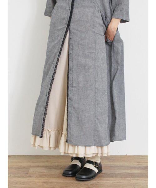 Samansa Mos2（サマンサ モスモス）の「裾2段フリルギャザーパンツ