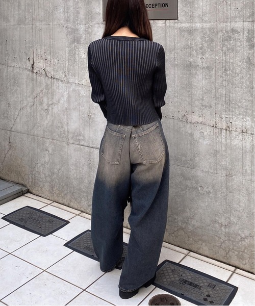 INGNI(イング)の「ノーカラーフロントジップニットカーディガン(ニット/セーター・レディース・ブラウン/ブラック/アイボリー/グレー・M)」の22枚目の写真