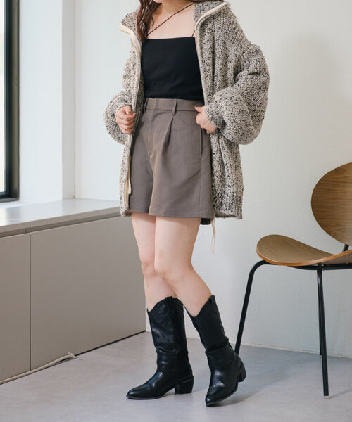 Kastane（カスタネ）の「【新色追加/セットアップ対応】フレンチツイルショートパンツ（その他パンツ・レディース・グレー/ブラウン/ブラック・FREE）」の4枚目の写真