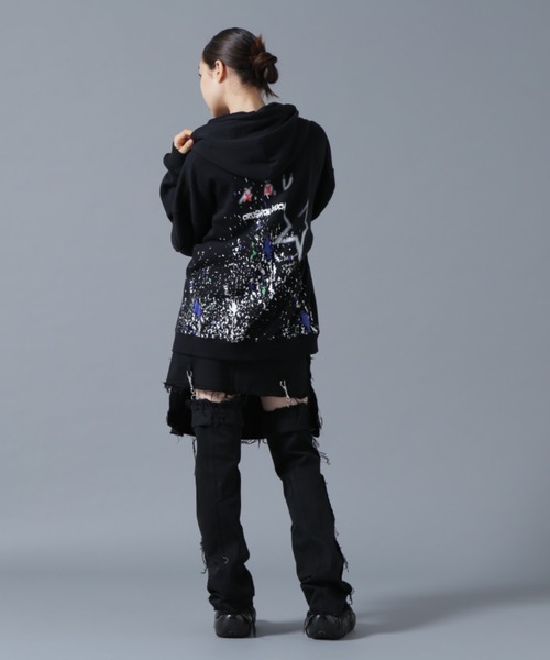 L.H.P（エルエイチピー）の「【WEB&DEPOT限定】UMLAUT/ウムラウト/GRAPHIC SWEAT HOODIE A（パーカー・レディース・ホワイト/ブラック・M/L）」の5枚目の写真