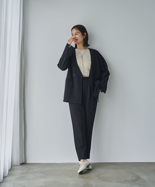 RONEL(ロネル)の「イージージョーゼットテーパードパンツ(スラックス・レディース・ライトグレー/ブラック/ネイビー・S/M/L/XL)」の16枚目の写真