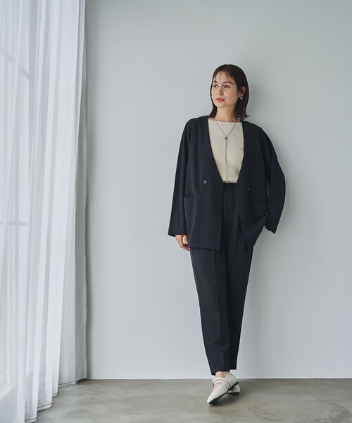 RONEL(ロネル)の「イージージョーゼットテーパードパンツ(スラックス・レディース・ライトグレー/ブラック/ネイビー・S/M/L/XL)」の18枚目の写真