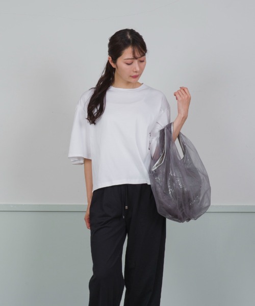 HELOYSE（エロイーズ）の「【HELOYSE/エロイーズ】チュールハンドバッグ　トートバッグ　マグネット（トートバッグ・レディース・ブラック/シルバー・FREE）」の13枚目の写真