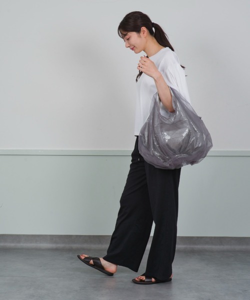 HELOYSE（エロイーズ）の「【HELOYSE/エロイーズ】チュールハンドバッグ　トートバッグ　マグネット（トートバッグ・レディース・ブラック/シルバー・FREE）」の14枚目の写真