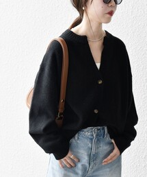 SHIPS any:〈手洗い可能〉AQUA カシミヤ ミックス スキッパー カーディガン