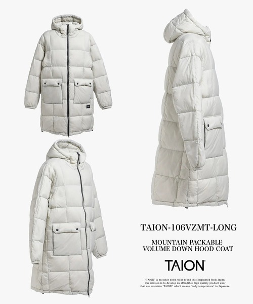 TAION(タイオン)の「【TAION(タイオン)】〈ユニセックス〉マウンテン パッカブル ボリュームフード ダウンコート(ダウンジャケット/コート・メンズ・ライトグレー/オリーブ/ブラック/レッド系その他2/ダークグレー/ダークネイビー・XL/XS/L/M/S)」の21枚目の写真