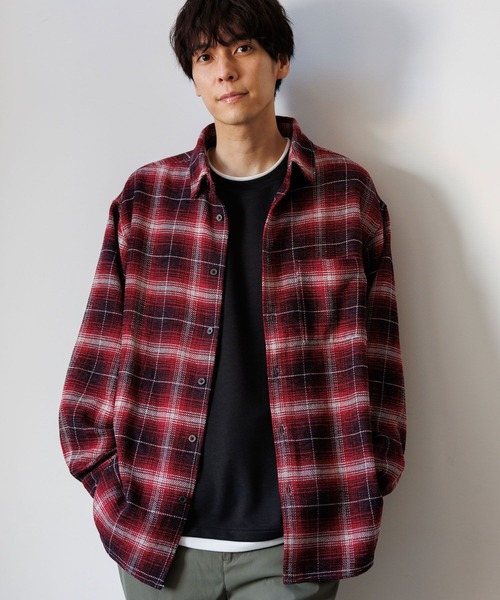 セール】モールチェックシャツ長袖 / 145342（シャツ/ブラウス