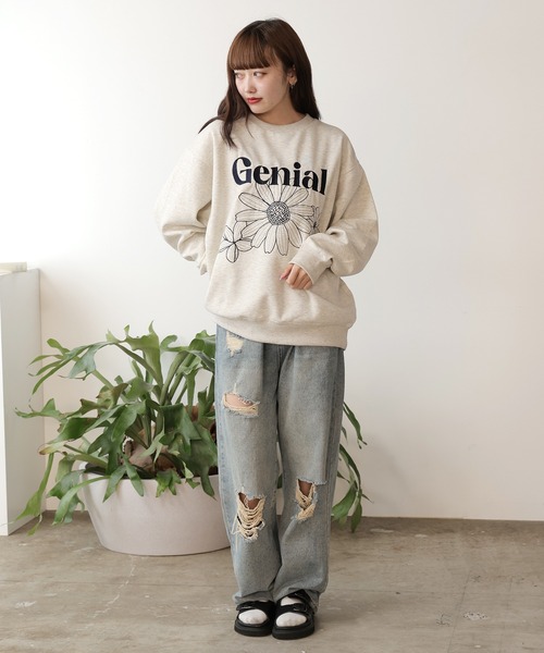 SUGGESTION(サジェッション)の「SUGGESTION/サジェッション フラワー刺繍トレーナー(スウェット・メンズ・ブラック/グレー/ホワイト・L/M)」の18枚目の写真