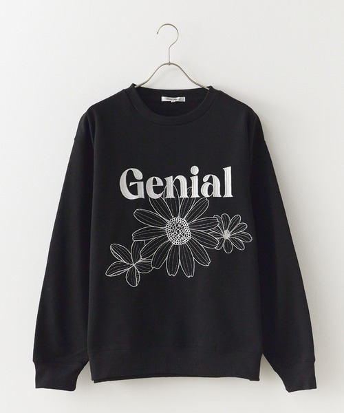 SUGGESTION/サジェッション フラワー刺繍トレーナー（スウェット
