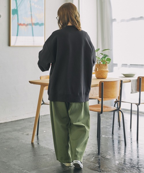 リピーター出品 ナンバリング刺繍 ヘンリーネック オーバーサイズ スウェット