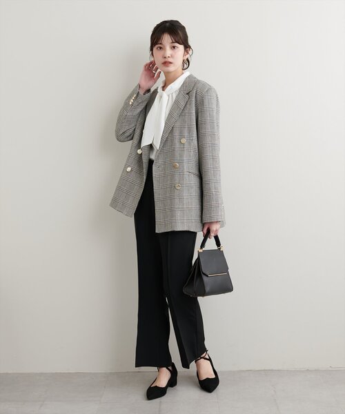 natural couture(ナチュラルクチュール)の「【蓄熱・保温】袖口パールノット結びボータイブラウス(シャツ/ブラウス・レディース・ラベンダー/ミント/ネイビー/グレイッシュベージュ/サックスブルー/オフホワイト・FREE)」の14枚目の写真