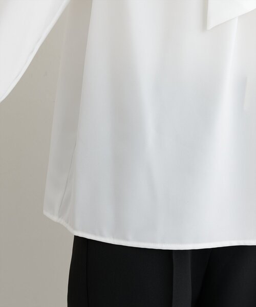 natural couture(ナチュラルクチュール)の「【蓄熱・保温】袖口パールノット結びボータイブラウス(シャツ/ブラウス・レディース・ラベンダー/ミント/ネイビー/グレイッシュベージュ/サックスブルー/オフホワイト・FREE)」の22枚目の写真