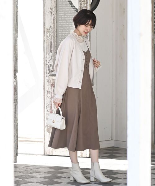 rps（アールピーエス）の「リボンボタンボリューム袖ニットカーディガン（カーディガン/ボレロ・レディース・ボルドー/アイボリー/ブラック/杢グレー/グレー系その他・フリー）」の15枚目の写真