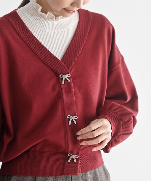 M'S GRACY♡袖リボン♡ボレロ♡カーディガン♡レッド♡赤 M´S GRACY♡袖リボン♡ボレロ♡カーディガン♡レッド♡赤