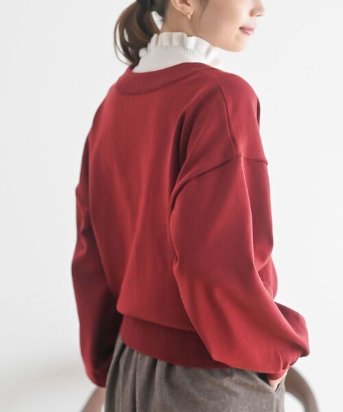 rps（アールピーエス）の「リボンボタンボリューム袖ニットカーディガン（カーディガン/ボレロ・レディース・ボルドー/アイボリー/ブラック/杢グレー/グレー系その他・フリー）」の7枚目の写真