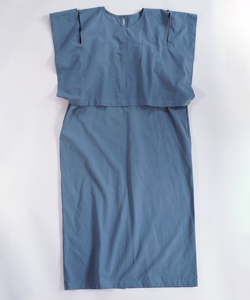 sneeuw（スニュウ）の「スクエアワンピース（ワンピース・レディース・チャコールグレー/サックスブルー・1/2）」の5枚目の写真