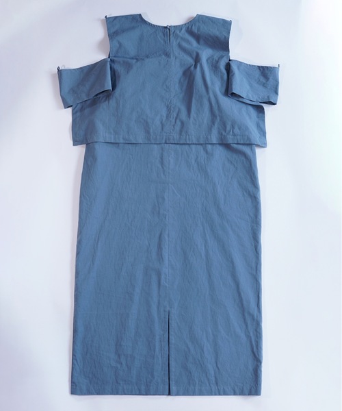 sneeuw（スニュウ）の「スクエアワンピース（ワンピース・レディース・チャコールグレー/サックスブルー・1/2）」の7枚目の写真