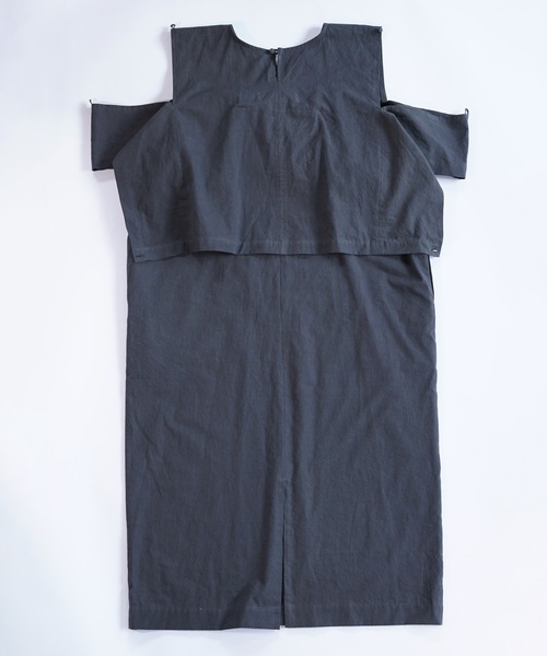sneeuw（スニュウ）の「スクエアワンピース（ワンピース・レディース・チャコールグレー/サックスブルー・1/2）」の10枚目の写真