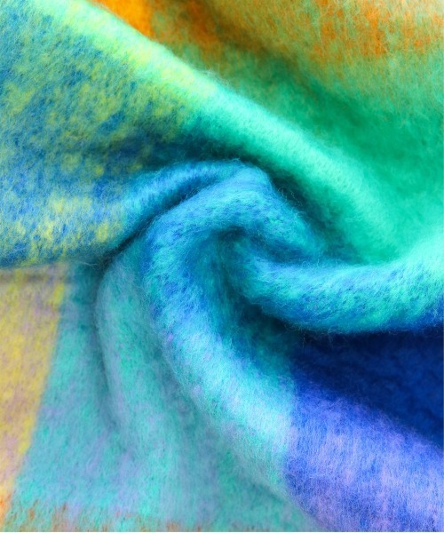 clear（クリア）の「チェック柄フリンジマフラー [厚手もこもこ女子 ボリューム]≪2024AW新作≫（マフラー・レディース・サックスブルー/ピンク/マルチ・F）」の14枚目の写真