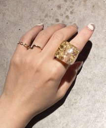 ciite'（シーテ）の「clear gold ring / クリア×ゴールドリング（リング）」