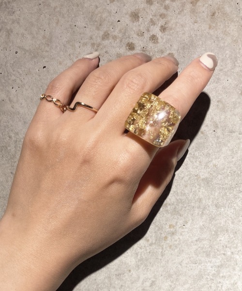 ciite'(シーテ)の「clear gold ring / クリア×ゴールドリング(リング・レディース・ゴールド・FREE)」の1枚目の写真