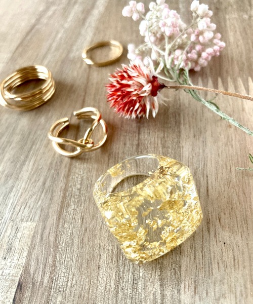 ciite'(シーテ)の「clear gold ring / クリア×ゴールドリング(リング・レディース・ゴールド・FREE)」の5枚目の写真
