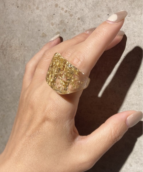 ciite'(シーテ)の「clear gold ring / クリア×ゴールドリング(リング・レディース・ゴールド・FREE)」の4枚目の写真