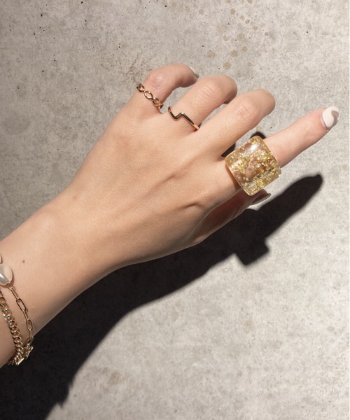 ciite'(シーテ)の「clear gold ring / クリア×ゴールドリング(リング・レディース・ゴールド・FREE)」の12枚目の写真