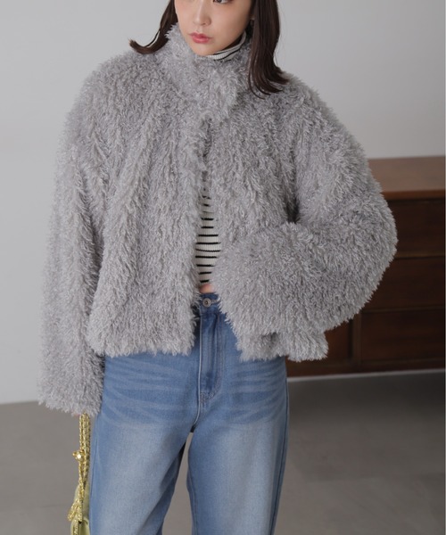 FREE'S MART(フリーズマート)の「◆フェイクファースタンドブルゾン(ブルゾン・レディース・ホワイト/グレー・SMALL/MEDIUM)」の19枚目の写真