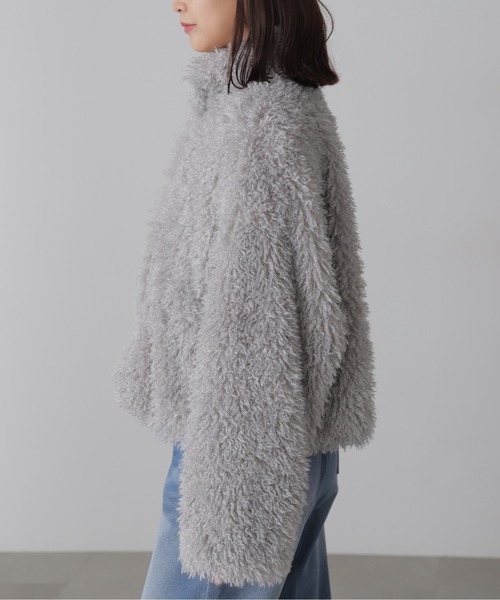 FREE'S MART(フリーズマート)の「◆フェイクファースタンドブルゾン(ブルゾン・レディース・ホワイト/グレー・SMALL/MEDIUM)」の4枚目の写真