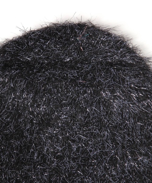 Casselini（キャセリーニ）の「【Casselini(キャセリーニ)】コントロールフリークラメフェザーニットワッチ（ニットキャップ/ビーニー・レディース・ブラック/グレー/ベージュ・FREE）」の4枚目の写真